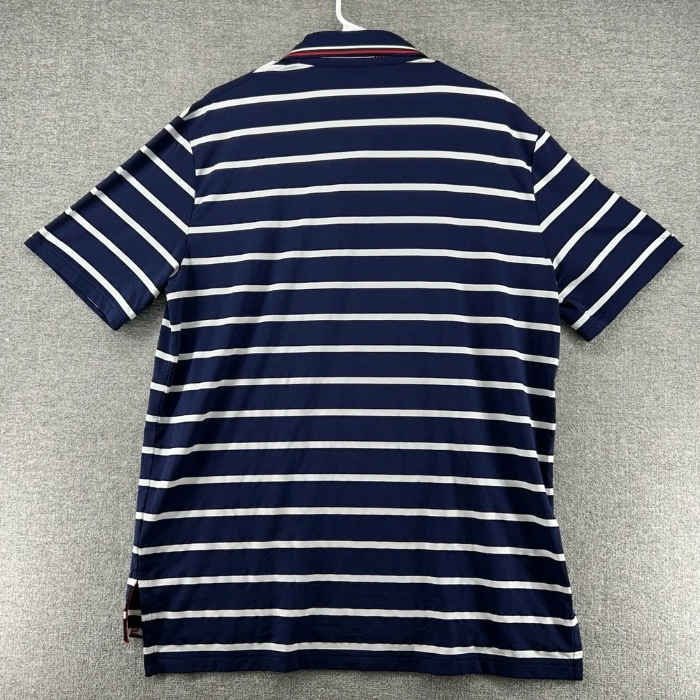 RLX Ralph Lauren 2018 Gold Cup Golf Polo Men Sz Large Blue‎ Striped Short Sleeve